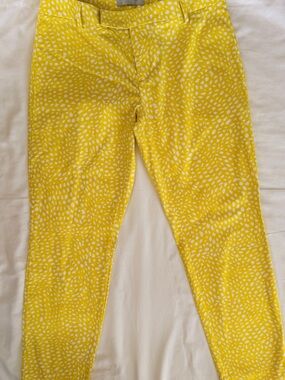 GAP Yellow Ankle Pants with White Dot Print